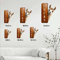 Llama metal sign size guide showing multiple dimensions in a bright living room setting