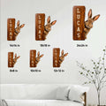 Rabbit metal sign size guide showing available 8x8, 10x10, 12x12, 14x14, 18x18, and 24x24 inch options