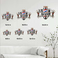 Barber metal sign size guide showing available square sizes from 8 by 8 to 24 by 24 inches