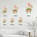 Hanging plant metal sign size guide showing available square dimensions from 8 by 8 to 24 by 24 inches
