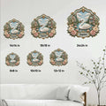 Swan metal sign size guide showing available square options from 8 by 8 to 24 by 24 inches