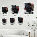 Police officer metal sign size guide showing available square sizes from 8 by 8 to 24 by 24 inches