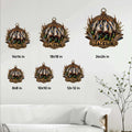 Duck hunting metal sign size guide showing available 8x8, 10x10, 12x12, 14x14, 18x18, and 24x24 inch options