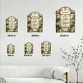 She Shed metal sign size guide showing available square sizes from 8 by 8 to 24 by 24 inches