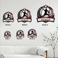 Baseball metal sign size guide showing several square size options with a pitcher silhouette design