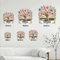 Book lover metal sign size guide showing available 8x8, 10x10, 12x12, 14x14, 18x18, and 24x24 inch options