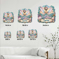 Fairy metal sign size guide showing available 8x8, 10x10, 12x12, 14x14, 18x18, and 24x24 inch options