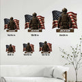 Military metal sign size guide showing six available square sizes from 8 by 8 to 24 by 24 inches
