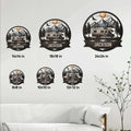RV camping metal sign size guide showing 8, 10, 12, 14, 18, and 24 inch options