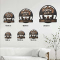 Camping metal sign size guide showing six available dimensions from 8 by 8 to 24 by 24 inches