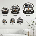 Camping RV metal sign size guide showing available dimensions from 8 by 8 to 24 by 24 inches