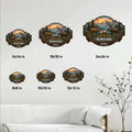 Deer family metal sign size guide showing 8x8, 10x10, 12x12, 14x14, 18x18, and 24x24 inch options