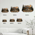 Deer family metal sign size guide showing six available square size options