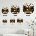 Deer metal sign size guide showing six available square size options in a home setting