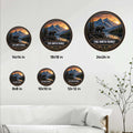 Bear metal sign size guide showing round options from 8 by 8 to 24 by 24 inches