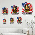 Firefighter metal sign size guide showing multiple square size options for wall display