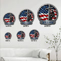 Lineman metal sign size guide showing available square sizes from 8 by 8 to 24 by 24 inches