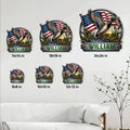 Duck hunting metal sign size guide showing multiple square size options for wall display