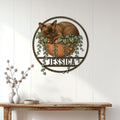 Burmese cat wall sign displayed above a console table in a bright, modern home