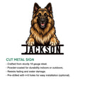 Belgian Shepherd metal sign feature graphic showing the cut-metal design and installation options