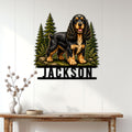 English Cocker Spaniel wall sign displayed above a console table in a bright home entryway