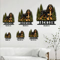 English Cocker Spaniel metal sign size guide showing available square sizes from 8 by 8 to 24 by 24 inches