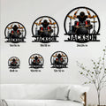 Drummer metal sign size guide showing available square sizes from 8 by 8 to 24 by 24 inches