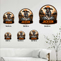 Bluetick Coonhound metal sign size guide showing available square sizes from 8 by 8 to 24 by 24 inches