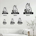 Birman cat metal sign size guide displaying multiple available square size options in a home setting