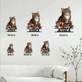 British Shorthair cat metal sign size guide showing available dimensions from 8 by 8 to 24 by 24 inches