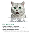 British Shorthair metal sign product graphic showing the cat portrait and cut-metal sign design