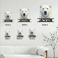 Polar bear metal sign shown in multiple available sizes in a bright living room setting
