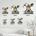 Coal miner metal sign size guide showing available square dimensions from 8 by 8 to 24 by 24 inches