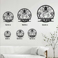 Fencing wall sign size guide showing available square sizes from 8 by 8 to 24 by 24 inches