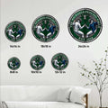 Fencing metal sign size guide showing available round sizes from 8x8 inches to 24x24 inches