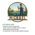 Duck hunting metal sign feature graphic showing a cut steel design for indoor or outdoor display