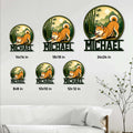 Shiba Inu metal sign size guide showing available square sizes from 8 by 8 to 24 by 24 inches