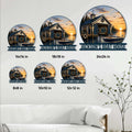 Boathouse metal sign size guide showing available square sizes from 8 by 8 to 24 by 24 inches