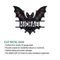 Bat metal sign feature graphic showing the galaxy-winged bat design and cut metal sign presentation