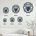Spider metal sign size guide showing 8x8, 10x10, 12x12, 14x14, 18x18, and 24x24 inch options