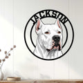 Dogo Argentino wall decor displayed on a white paneled wall in a bright home interior
