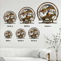 Track and field metal sign size guide showing multiple round sign size options in a room setting