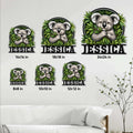 Koala metal sign size guide showing available square sizes from 8 by 8 to 24 by 24 inches