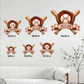 Baseball metal sign size guide showing options from 8 by 8 inches to 24 by 24 inches