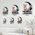 Sphynx cat metal sign size guide showing available square size options