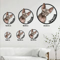 Sphynx cat metal sign size guide showing 8, 10, 12, 14, 18, and 24 inch options