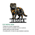 Scottish Fold cat metal sign product graphic showing the geometric cat artwork and sign features