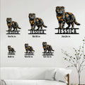 Scottish Fold cat metal sign size guide showing six available square sign dimensions