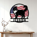 Norwegian Forest Cat wall sign displayed on a white paneled wall above a console table