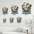 Norwegian Forest Cat metal sign size guide showing six available square size options